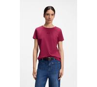 T-Shirt BOSS ORANGE "Elove Embro Premium Damenmode", Damen, Gr. S, rot (open rot 646), Single Jersey, Obermaterial: 100% Baumwolle, unifarben, schmal normal, Rundhals, Shirts T-Shirt, mit Rundhals, Sl