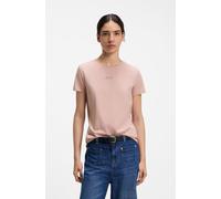 T-Shirt BOSS ORANGE "Elove Embro Premium Damenmode", Damen, Gr. XS, open pink 698, Single Jersey, Obermaterial: 100% Baumwolle, unifarben, schmal normal, Rundhals, Shirts T-Shirt, mit Rundhals, Slim F