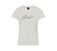T-Shirt BOSS ORANGE "Elove Premium Damenmode", Damen, Gr. L, beige (open weiß 119), Single Jersey, Obermaterial: 100% Baumwolle, unifarben, gerade hüftbedeckend, Rundhals, abgesteppte Kante, Shirts T-