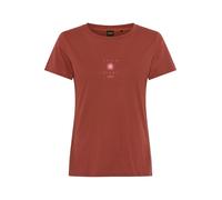 T-Shirt BOSS ORANGE "Elove Premium Damenmode", Damen, Gr. M, dunkelrot 604, Single Jersey, Obermaterial: 100% Baumwolle, unifarben, slim fit normal, Rundhals, Shirts T-Shirt, im Slim Fit, bestickt (26