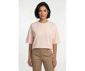 T-Shirt BOSS ORANGE "Eregular Premium Damenmode", Damen, Gr. XL, light, pastel pink 684, Single Jersey, Obermaterial: 100% Baumwolle, unifarben, relaxed fit normal, Rundhals, Shirts T-Shirt, mit Logo-
