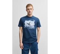 BOSS T-Shirt aus Baumwoll-Jersey mit Foto-Print - Style Te_Dunetrace, 50539187 Blau L