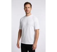 T-Shirt BOSS ORANGE "Te Dye Relaxed Fit", Herren, Gr. M, weiß (weiß100), Single Jersey, Obermaterial: 100% Baumwolle, relaxed fit normal, Rundhals, eingesetzt,weit eingefasste Kante, Shirts T-Shirt, 1