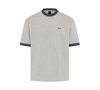 T-Shirt BOSS ORANGE "Te Edge", Herren, Gr. L, grau (open grau086), Single Jersey, Obermaterial: 100% Baumwolle, meliert, relaxed fit normal, Rundhals, Rippbündchen, Shirts T-Shirt, Relaxed Fit, Logo-S