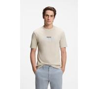 BOSS Orange Regular Fit T-Shirt aus reiner Baumwolle Modell 'Te_LOGOTAPE' in Beige, Größe M