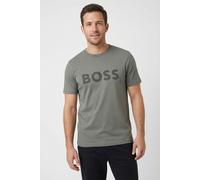 T-Shirt BOSS ORANGE "Thinking", Herren, Gr. M, open grau077, Jersey, Obermaterial: 100% Baumwolle, bedruckt, unifarben, regular fit normal, Rundhals, eingesetzt abgesteppte Kante, Shirts T-Shirt, Rund