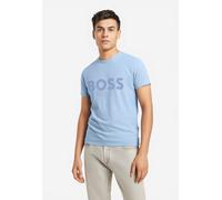 T-Shirt BOSS ORANGE "Thinking", Jungen, Gr. 4XL, blau (open blau470), Jersey, Obermaterial: 100% Baumwolle, Basic hüftlang, Rundhals, eingesetzt abgesteppte Kante, Shirts T-Shirt, mit Logodruck (53944