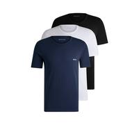 T-Shirt BOSS "Rundhals BOSS ONE", Herren, Gr. M (50), blau (schwarz, navy, weiß), Jersey, Obermaterial: 100% Baumwolle, bestickt, unifarben, Basic, Rundhals, eingesetzt normaler Saum, Shirts T-Shirt,
