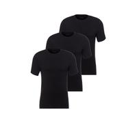 T-Shirt BOSS "TShirt RN 3P Natura", Herren, Gr. L, schwarz (schwarz 001), Jersey, Obermaterial: 95% Viskose, 5% Elasthan, schmal, Rundhals, eingesetzt eingefasste Kante, Shirts T-Shirt, einfarbiges T-
