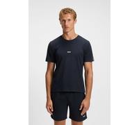 T-Shirt BOSS "Unique", Damen, Gr. L, dunkelblau 403, Jersey, Obermaterial: 95% Baumwolle, 5% Elasthan, regular fit, Rundhals, Shirts T-Shirt, aus elastischer Baumwolle mit Tape-Details, regular fit (9