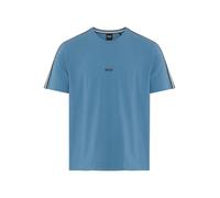 T-Shirt BOSS "Unique", Herren, Gr. M, blau (light, pastel blau 458), Jersey, Obermaterial: 95% Baumwolle, 5% Elasthan, regular fit, Rundhals, Shirts T-Shirt, aus elastischer Baumwolle mit Tape-Details