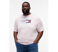 T-Shirt "BRAND LOVE TEXT", Herren, Gr. 4XL, pinklily, Single Jersey, Obermaterial: 100% Baumwolle, TOMMY HILFIGER BIG & TALL, unifarben, regular fit normal, Rundhals, eingesetzt abgesteppte Kante, Shi