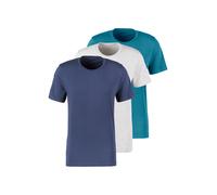 T-Shirt BRUNO BANANI, Damen, Gr. XXL, bunt (navy, grau, meliert, petrol), Jersey, Obermaterial: 95% Baumwolle, 5% Elasthan, unifarben, Basic, bequem hüftbedeckend, Rundhals, abgesteppte Kante, Shirts 