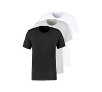 T-Shirt BRUNO BANANI, Damen, Gr. XXL, schwarz-weiß (schwarz, grau, meliert, weiß), Jersey, Obermaterial: 95% Baumwolle, 5% Elasthan, unifarben, Basic, bequem hüftbedeckend, Rundhals, abgesteppte Kante
