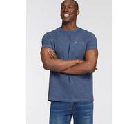 T-Shirt BRUNO BANANI, Herren, Gr. L (52/54), blau (marine, meliert), Single Jersey, Obermaterial: 100% Baumwolle, meliert, slim fit hüftlang, Rundhals, gerader Abschluss, Shirts T-Shirt, Mit Doppelkra