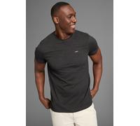 T-Shirt BRUNO BANANI, Herren, Gr. L (52/54), grau (dunkel grau), Single Jersey, Obermaterial: 100% Baumwolle, meliert, slim fit hüftlang, Rundhals, gerader Abschluss, Shirts T-Shirt, Mit Doppelkragen