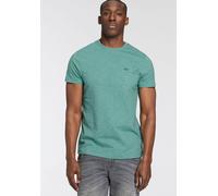 T-Shirt BRUNO BANANI, Herren, Gr. L (52/54), grün (grün, meliert), Single Jersey, Obermaterial: 100% Baumwolle, meliert, slim fit hüftlang, Rundhals, gerader Abschluss, Shirts T-Shirt, Mit Doppelkrage
