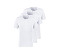 T-Shirt BRUNO BANANI, Herren, Gr. L, weiß, Jersey, Obermaterial: 95% Baumwolle, 5% Elasthan, unifarben, Basic, bequem hüftbedeckend, Rundhals, abgesteppte Kante, Shirts Multipacks Unterhemd, mit Rundh