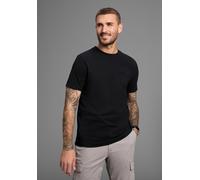 T-Shirt BRUNO BANANI, Herren, Gr. M (48/50), schwarz, Single Jersey, Obermaterial: 100% Baumwolle, washed, slim fit, Rundhals, Shirts T-Shirt, Gewaschene Optik mit Brusttasche (40445729-M)