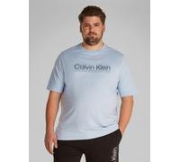 T-Shirt "BT_CP-DOUBLE LOGO T-SHIRT", Herren, Gr. XXL, blau (zen blau), Single Jersey, Obermaterial: 100% Baumwolle, CALVIN KLEIN BIG & TALL, unifarben, normal hüftlang, Rundhals, abgesteppt, Shirts T-