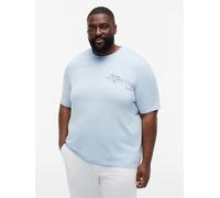 T-Shirt "BT-SCRIPT STACK", Herren, Gr. 5XL, breezy blau, Single Jersey, Obermaterial: 100% Baumwolle, TOMMY HILFIGER BIG & TALL, Rundhals, Shirts T-Shirt, Große Größen, aus Jersey mit Logo (33700918-5