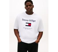 T-Shirt "BT-TOMMY EMBRO FLAG", Herren, Gr. 3XL, weiß, Single Jersey, Obermaterial: 100% Baumwolle, TOMMY HILFIGER BIG & TALL, Rundhals, Shirts T-Shirt, Große Größen (73183327-XXXL)