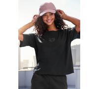 T-Shirt BUFFALO, Damen, Gr. 40/42, schwarz, Obermaterial: 100% Baumwolle, bestickt, unifarben, bequem hüftlang, Rundhals, Shirts T-Shirt, mit toller Stickerei (30978541-40) schwarz