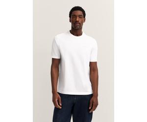 T-Shirt BUGATTI "Basic Essential", Damen, Gr. L, weiß (10, weiß), 100% Baumwolle, unifarben, normal, Rundhals, gerader Abschluss, Shirts T-Shirt, aus reiner Baumwolle (37257133-L) 10, weiß