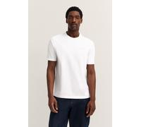 T-Shirt BUGATTI "Basic Essential", Damen, Gr. S, weiß (10, weiß), 100% Baumwolle, unifarben, normal, Rundhals, gerader Abschluss, Shirts T-Shirt, aus reiner Baumwolle (37257133-S) 10, weiß