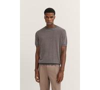 T-Shirt BUGATTI, Damen, Gr. 3XL, blau (390, marine), 55% Leinen, 45% Modal, unifarben, regular fit, Rundhals, Rippbündchen, Shirts T-Shirt, mit Wabenstruktur (74430121-XXXL)