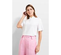 T-Shirt BUGATTI, Damen, Gr. XS, weiß, 55% Modal, 45% Polyester, normal, ohne Ausschnitt, normaler Saum, Shirts T-Shirt, mit Rüschendetails (37518564-XS)