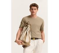 T-Shirt BUGATTI, Herren, Gr. 3XL, beige (70, braun), 100% Baumwolle, unifarben, normal, Rundhals, Shirts T-Shirt, mit einer eleganten Struktur (43868851-XXXL) 70, braun