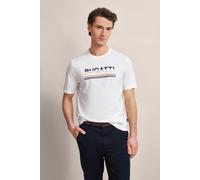 T-Shirt BUGATTI, Herren, Gr. XXL, weiß, 100% Baumwolle, unifarben, normal, Rundhals, gerader Abschluss, Shirts T-Shirt, mit gummiertem Logo-Print (92459158-XXL) weiß