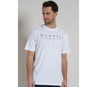 T-Shirt BUGATTI "Palermo", Herren, Gr. 54, weiß (weiß, hell, uni), Single Jersey, Obermaterial: 70% Baumwolle, 30% Polyester, unifarben, lässig geschnitten hüftlang, Rundhals, Shirts T-Shirt, Kurzarm,