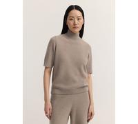 T-Shirt BUGATTI "Regular Fit", Damen, Gr. L, beige (60, taupe), 40% Wolle, 30% Viskose, 20% Polyamid, 10% Kaschmir, Strukturmuster, regular fit, Rundhals, Shirts T-Shirt, Regular Fit Wollmix Kaschmir 