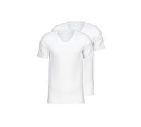 T-Shirt CALIDA "T-Shirt MEN T-Shirt 2PACK Natural Benefit 2er Pack", Herren, Gr. XL, weiß, Obermaterial: 94% Baumwolle CO. 6% Elasthan EL., Shirts T-Shirt (52013111-XL) weiß