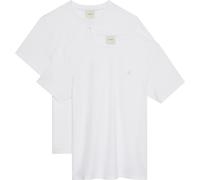 T-Shirt CALVIN KLEIN "2 Pack SS STRETCH COTTON SLIM TEE", Herren, Gr. S, hellweiß, hellweiß, Single Jersey, Obermaterial: 95% Baumwolle, 5% Elasthan, unifarben, slim fit normal, Rundhals, eingesetzt a