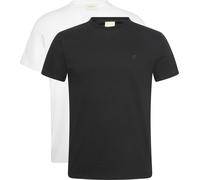 T-Shirt CALVIN KLEIN "2 Pack SS STRETCH COTTON SLIM TEE", Jungen, Gr. S, weiß (schwarz, hellweiß), Single Jersey, Obermaterial: 95% Baumwolle, 5% Elasthan, unifarben, slim fit normal, Rundhals, einges