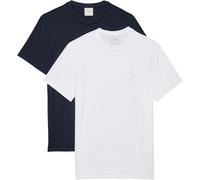 T-Shirt CALVIN KLEIN "2 Pack SS STRETCH COTTON SLIM TEE", Jungen, Gr. XXL, hellweiß, schwarz sapphire, Single Jersey, Obermaterial: 95% Baumwolle, 5% Elasthan, unifarben, slim fit normal, Rundhals, ei