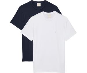 T-Shirt CALVIN KLEIN "2 Pack SS STRETCH COTTON SLIM TEE", Jungen, Gr. XXL, hellweiß, schwarz sapphire, Single Jersey, Obermaterial: 95% Baumwolle, 5% Elasthan, unifarben, slim fit normal, Rundhals, ei