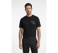 T-Shirt CALVIN KLEIN "CALVIN KLEIN", Herren, Gr. M, schwarz, Web, Obermaterial: 100% Baumwolle, unifarben, regular fit normal, Rundhals, eingesetzt abgesteppte Kante, Shirts T-Shirt, Regular fit mit P