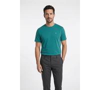 T-Shirt CALVIN KLEIN "CLASSIC MONOGRAM", Herren, Gr. S, grün (north sea), Single Jersey, Obermaterial: 100% Baumwolle, regular fit normal, Rundhals, eingesetzt abgesteppte Kante, Shirts T-Shirt, regul