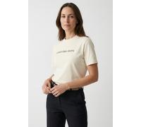 T-Shirt CALVIN KLEIN JEANS "A- INST. LOGO CLASSIC TEE SS", Damen, Gr. XL (44), calico, Jersey, Obermaterial: 100% Baumwolle, klassisch hüftlang, Rundhals, Shirts T-Shirt, mit Logoschriftzug (40466853-