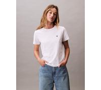Calvin Klein Damen T-Shirt Kurzarm Archive Jersey Tee mit Rundhalsausschnitt, Weiß (Brilliant White), S