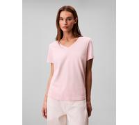 Calvin Klein Damen T-Shirt Kurzarm Archive Jersey Tee mit V-Ausschnitt, Rosa (Potpourri), XXL
