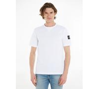 T-Shirt CALVIN KLEIN JEANS "BADGE REGULAR TEE", Damen, Gr. S, weiß, Jersey, Obermaterial: 100% Baumwolle, regular fit hüftlang, Rundhals, Shirts T-Shirt, mit Logo-Patch (60594523-S) weiß