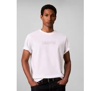 T-Shirt CALVIN KLEIN JEANS "CALVIN GRAPHIC", Herren, Gr. S, hellweiß, Web, Obermaterial: 100% Baumwolle, unifarben, regular fit normal, Rundhals, eingesetzt abgesteppte Kante, Shirts T-Shirt, Regular