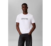T-Shirt CALVIN KLEIN JEANS "CALVIN KLEIN FUTUR", Herren, Gr. L, hellweiß, Web, Obermaterial: 100% Baumwolle, unifarben, regular fit normal, Rundhals, eingesetzt abgesteppte Kante, Shirts T-Shirt, Regu