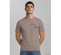 T-Shirt CALVIN KLEIN JEANS "CALVIN KLEIN", Jungen, Gr. S, atmosphere, Web, Obermaterial: 100% Baumwolle, unifarben, regular fit normal, Rundhals, eingesetzt abgesteppte Kante, Shirts T-Shirt, Regular