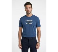 T-Shirt CALVIN KLEIN JEANS "CALVINKLEIN STACK GRAP", Jungen, Gr. M, schwarz denim, Web, Obermaterial: 100% Baumwolle, unifarben, regular fit normal, Rundhals, eingesetzt abgesteppte Kante, Shirts T-Sh